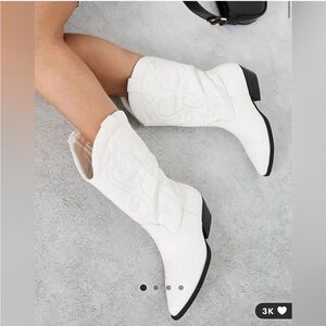 ASOS Design White Western Cowboy Boots